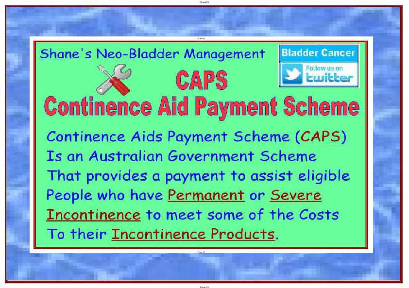 Continence Aids Payment Scheme neobladder
